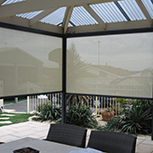 roller screens on residential outdoor area